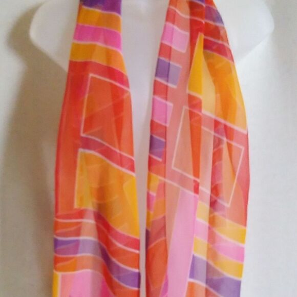 SCARF 70's Look  Chiffon Pretty - Picture 2 of 4